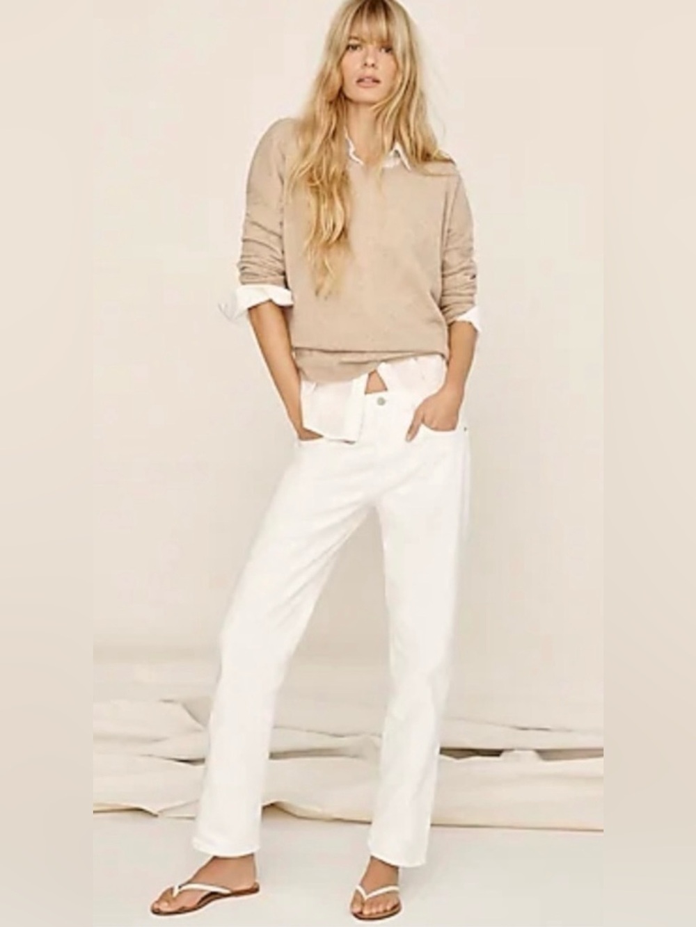 J. CREW 90’s Classic Straight Jeans - White -size 27